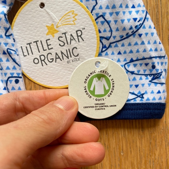 Little Star Organic Cotton Footed Zippered PJs 0-3 - Picture 3 of 3